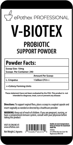 Vista 2 de EPOTHEX V-Biotex - Polvo probiótico Pure L. Crispatus Probiótico vaginal Promueve la salud vaginal y urinaria Apoyo para la infección por