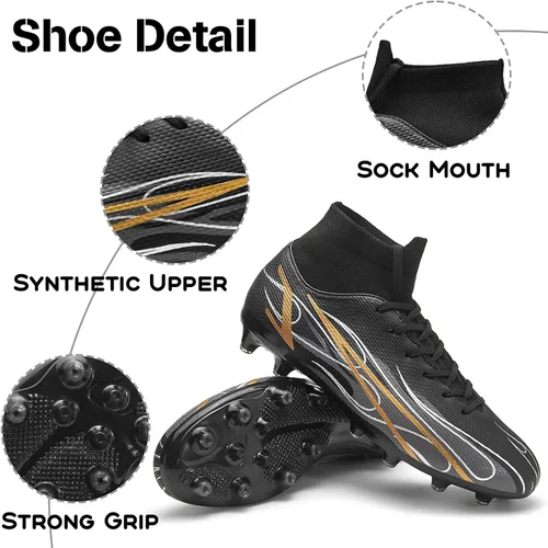 Vista 3 de ASOCO DREAM Soccer Shoes Men's Firm Ground Soccer Cleats Outdoor Indoor Athletic Football Shoes Professional Futsal Training Sneakers