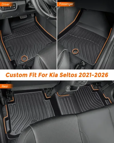 Vista 2 de DrCarNow Alfombrillas para Kia Seltos 2026, 2025, 2024, 2023-2021, para Kia Seltos (no modelos SX Turbo), juego completo de alfombrillas de goma