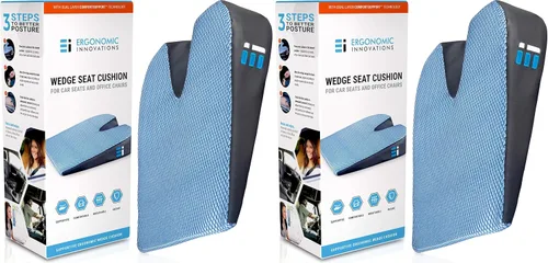 Vista 9 de Cojín de espuma viscoelástica para asiento de automóvil para conducir, cojín ergonómico de cuña para dolor de espalda, alivio de la ciática