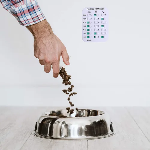 Vista 4 de Recordatorio de alimentación de mascotas, aplicación adhesiva magnética o de doble cara, recordatorio con herramientas indicadoras diarias