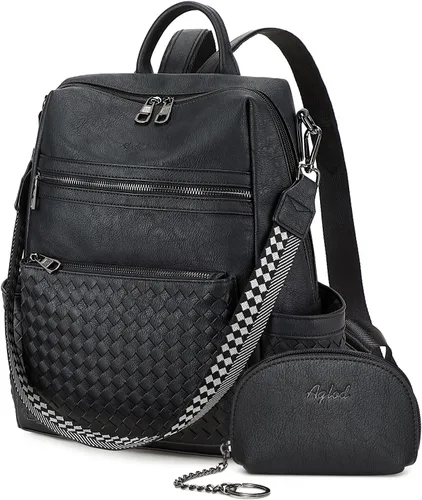 Vista 19 de AGLOD mochila de cuero para mujer, bolso de diseñador para damas, con correa para el hombro, bolso de trabajo de imitación, bolsos de mano