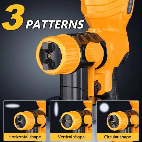 Vista 8 de Pulverizador de pintura inalámbrico de 350 W para batería Dewalt de 20 V, pistola de pulverización HVLP con motor sin escobillas y 4 boquillas