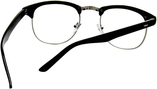 Vista 5 de Shiratori Nuevas gafas de moda vintage de medio marco semi sin montura con lentes transparentes