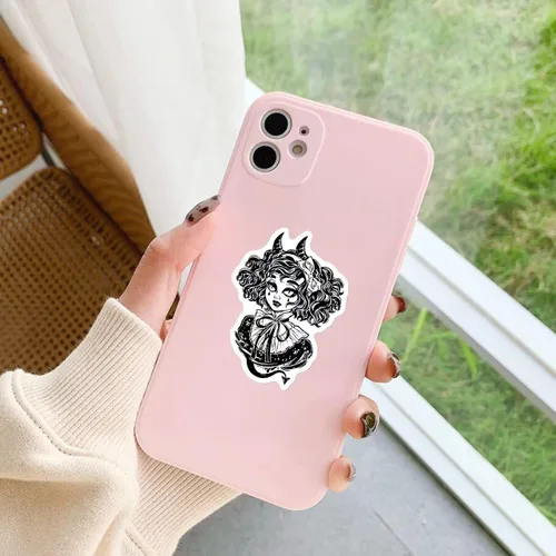 Vista 8 de 200 piezas de calcomanías de decoración de terror gótico a granel. Accesorios góticos. Paquete de calcomanías de calavera de terror genial