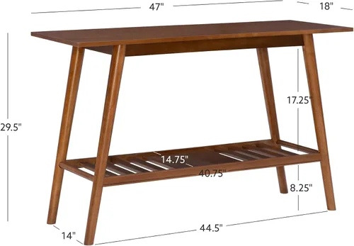 Vista 14 de Linon Melissa Mid-Century - Mesa consola moderna de nogal