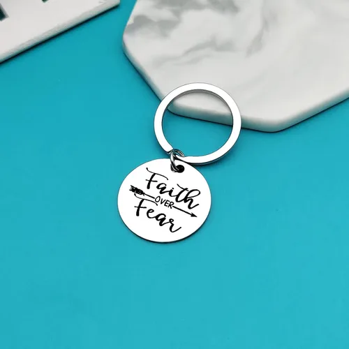 Vista 2 de Xiahuyu Llavero cristiano de regalo, con versículo bíblico, regalo de bautismo, regalo de comunión, regalos religiosos inspiradores para mujeres