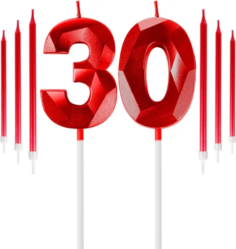 Vista 115 de Vela rosa de cumpleaños número 1 con 6 velas largas, decoraciones de decoración de pastel para fiesta de niña de 1 año, suministros de celebración