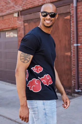 Vista 3 de Ripple Junction Naruto Shippuden - Camiseta unisex con nubes antihojas peso pesado 100 algodón Negro