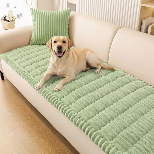 Vista 26 de Smiry - Funda para sofá para perros lavable, fundas para sofá de mascotas no deslizantes y peludas para sofá de 3 cojines, aptas para mascotas