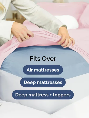 Vista 116 de Extra Deep Twin XL Sheet Set - 3 Piece College Dorm Room - White 01-Blanco