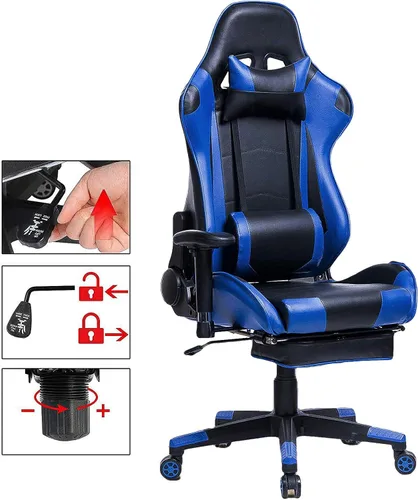 Vista 2 de Home Ergonomic Office Chair Ergonomic Computer Chair with Adjustable Height,Gaming Chair,High Back Adjustable Swivel Video Game Chair with Footrest
