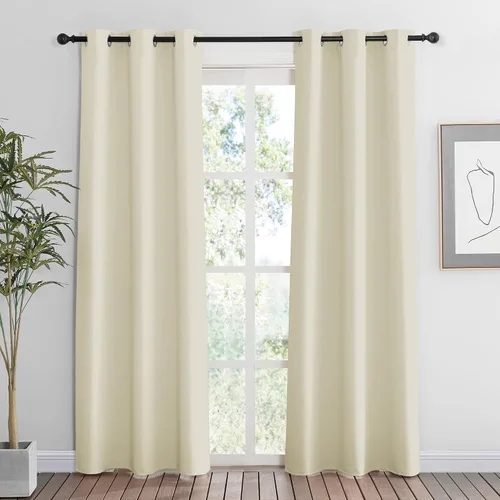 Vista 132 de RYB HOME - Cortinas para armario de 36 pulgadas, cortinas para oscurecer la habitación con ojales resistentes a la oxidación, cortinas de Aqua
