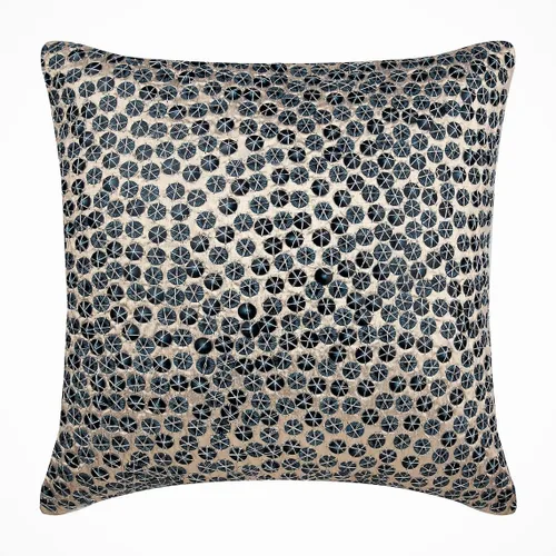 Vista 31 de The HomeCentric Fundas de almohada decorativas azules de 12 x 12 pulgadas (11.8 x 11.8 in), acolchadas de jacquard y almohadas bordadas para sofá