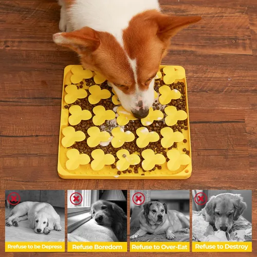 Vista 6 de Puzzle Feeder Alfombrilla para olfatear para perros, tapete para lamer para comer más lento, juguetes de rompecabezas para perros de razas grandes