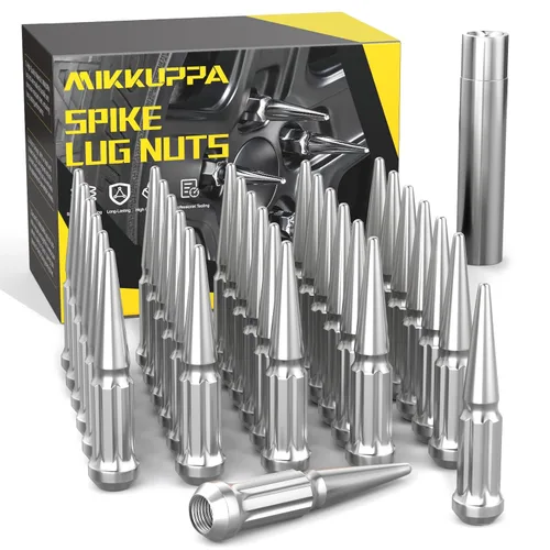 Vista 23 de MIKKUPPA Tuercas de llanta con pinchos M14x1.5, repuesto para Chevy Silverado GMC 2500 Cromo