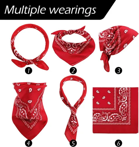 Vista 5 de L'VOW Conjunto de sombrero de vaquero retro de piel sintética con bandana para mujeres y hombres, disfraz temático de fiesta