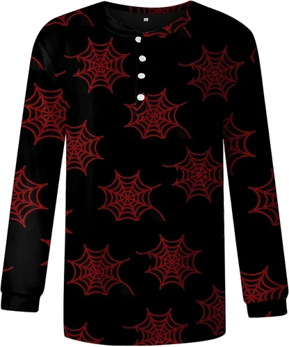 Vista 2 de Women's Long Sleeve Sweatshirt Casual Crewneck Oversized Button Loose Fit Pullover Fashion Daily Relax Jumper Tops