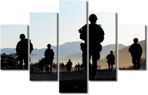 Vista 13 de Arte de pared para sala de estar, imágenes de la bandera estadounidense, impresión en lienzo, arte de pared militar de Estados Unidos de la Segunda