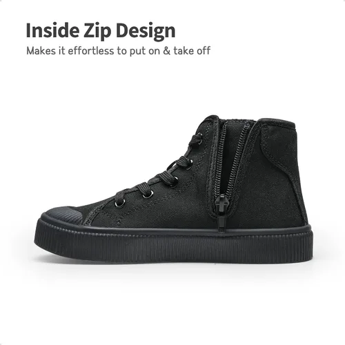 Vista 2 de DREAM PAIRS Zapatos deportivos de lona para niños y niñas, zapatos casuales para caminar