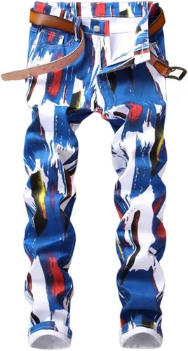 Vista 106 de Enrica Pantalones vaqueros estampados casuales para hombre