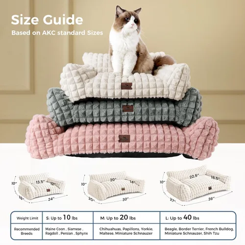 Vista 5 de Sofá cama para gatos con piel sintética de conejo esponjosa para Gris