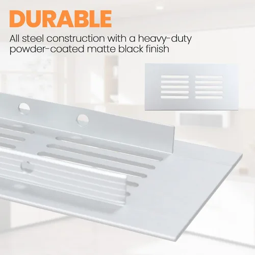 Vista 3 de Geesatis Cubiertas de ventilación para piso, gabinete, pared, techo – Rejilla de aluminio resistente a la oxidación con tornillos, paquete de 2