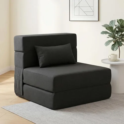 Vista 17 de SUYOLS Sofá Cama Plegable con Almohadas - Silla Convertible Sofá de Piso y Colchón para Dormir, Sleeper de Espuma Viscoelástica Plegable para Sala