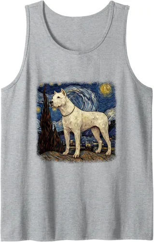 Vista 7 de Van gogh Dogo Argentino in starry night Tank Top
