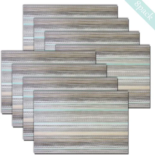 Vista 67 de Manteles individuales de vinilo resistentes al calor, lavables, fáciles de limpiar, manteles individuales de plástico para cocina, mesa de comedor