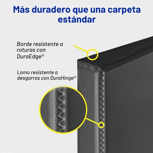 Vista 4 de Carpeta antiadherente y resistente con anillas, de Avery, 1 unidad, Azul claro 3 pulgadas