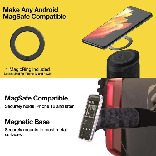 Vista 4 de Scosche BoomBottle MS MagSafe - Altavoz magnético Bluetooth IP67, resistente al agua, altavoz inalámbrico Bluetooth portátil para bicicletas