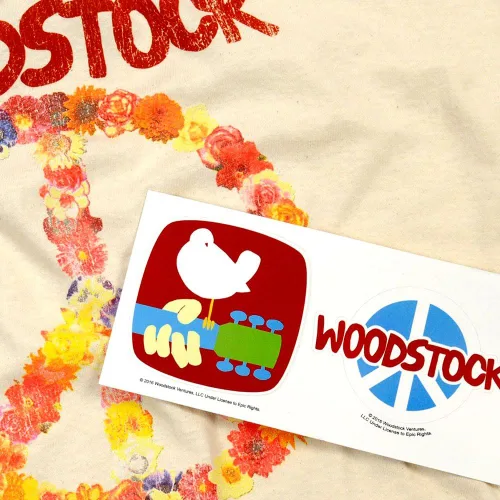 Vista 6 de Popfunk Camisetas y calcomanías clásicas Woodstock Peace Symbol Crema