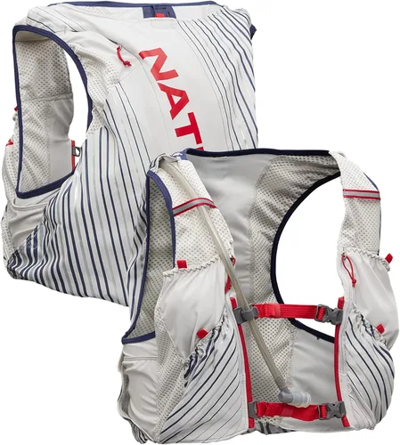 Vista 9 de Nathan Pinnacle Race Vest - Paquete de hidratación de 12 L, vejiga de agua de 1.6 L, chaleco para correr, bolsillos resistentes al agua, ligero