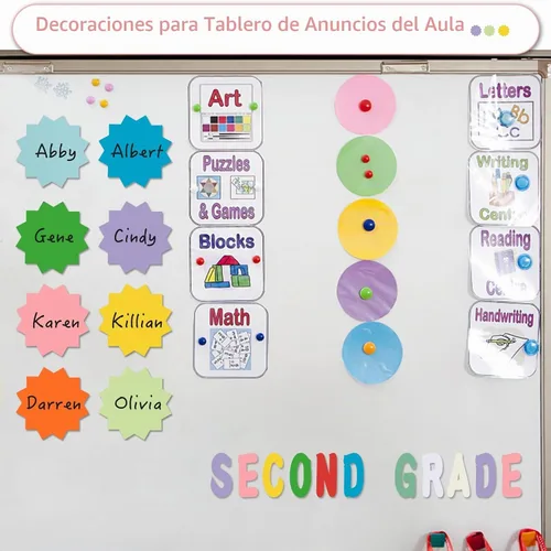 Vista 6 de 360 piezas de decoración de tablón de anuncios, recortes de papel con forma de estrella en blanco para venta al por menor, ventas, tableros