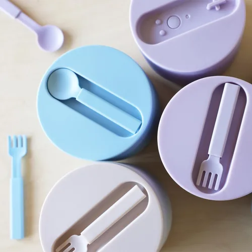 Vista 9 de Design Letters Tazón de comida aislado con cuchara/tenedor Termo para tapa de fugas de alimentos calientes Tarro de alimentos aislado de boca
