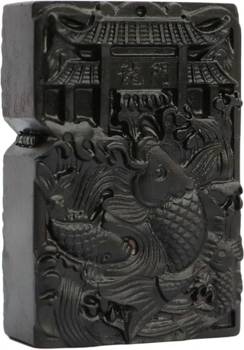 Vista 8 de Carcasa exterior de encendedor tallado en madera negra de ébano natural para kit de inserción Zippo (1000 brazos Avalokiteshvara de la diosa 3#)