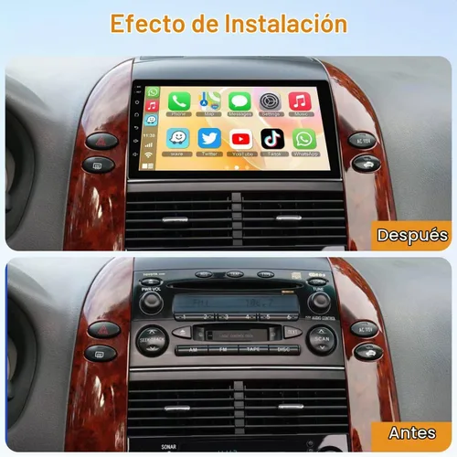 Vista 2 de Android 13 Radio estéreo para automóvil para Toyota Sienna 2004-2010, Carplay inalámbrico y Android Auto con 4G+64G soporte Bluetooth/Control