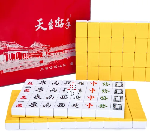 Vista 9 de drizzle Juego de Mahjong Chino - 146 Azulejos de Tamaño Medio de 1.3 Pulgadas con Instrucciones - Juego Profesional de Mah Jong Verde [專業中式麻將]
