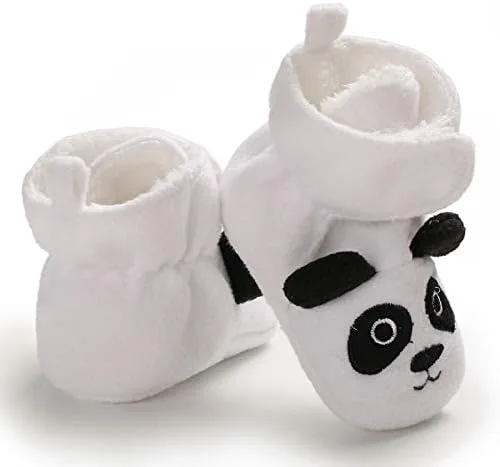 Vista 4 de Botas de forro polar para bebés y niñas, diseño de oveja, diseño de elefante, zorro, pato, panda, oveja, zapatos para recién nacidos, calzado