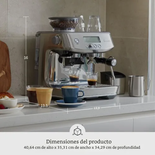 Vista 3 de [Usado] Máquina de espresso Breville Barista Pro BES878BTR, Trufa Negra Pull barista-quality espresso shots, lattes and cappuccinos at home with