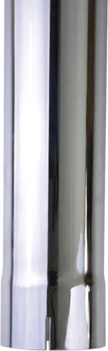 Vista 5 de Tubo de escape cromado de 5" de diámetro, 24" de longitud curvado, parte inferior acampanada con ranura