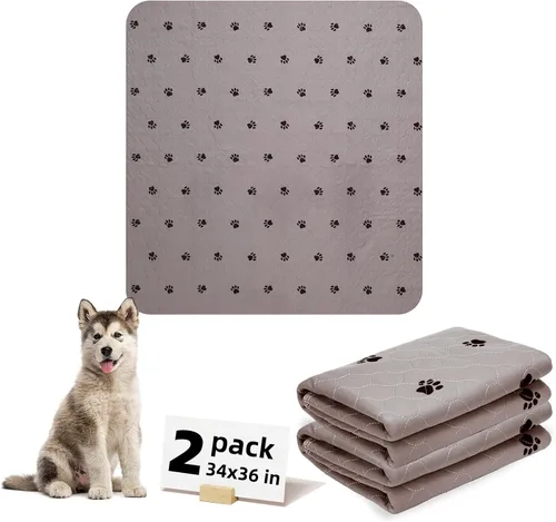 Vista 10 de PUPTECK Almohadillas lavables para orina para perros – Almohadillas impermeables reutilizables de entrenamiento para cachorros – Tapete de parto