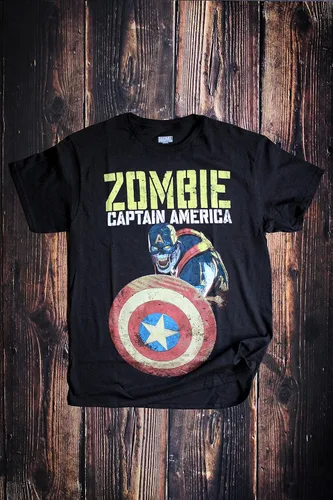 Vista 2 de Marvel What If Camiseta Zombie Captain America para adultos Negro