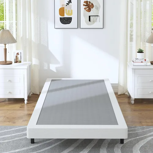 Vista 14 de HOBINCHE Somier individual de perfil bajo, somier de 3 pulgadas para cama de tamaño individual, base de cama resistente, base de colchón de metal