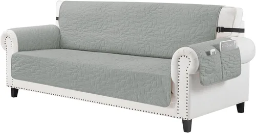 Vista 57 de CUCRAF Funda acolchada antideslizante para sofá, resistente al agua, protector de muebles para sofá de 1 cojín, apto para mascotas, funda de sofá