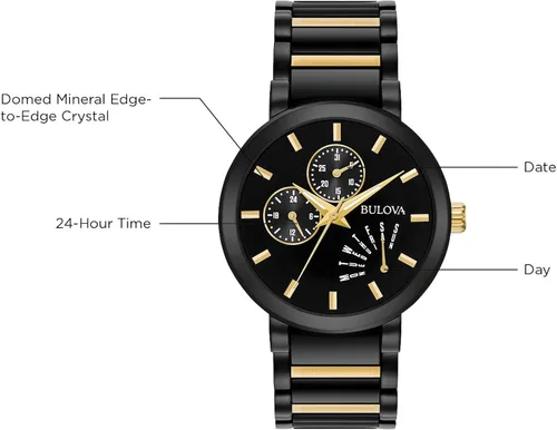 Vista 8 de Bulova - Reloj moderno multifunción de acero inoxidable para hombre
