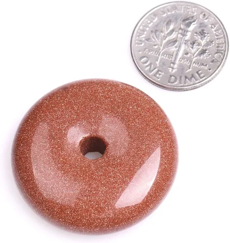 Vista 9 de Anillo de piedra arenisca círculo donuts perlas para hacer joyas naturales semipreciosas 0.984 in oro marrón JOE Forman