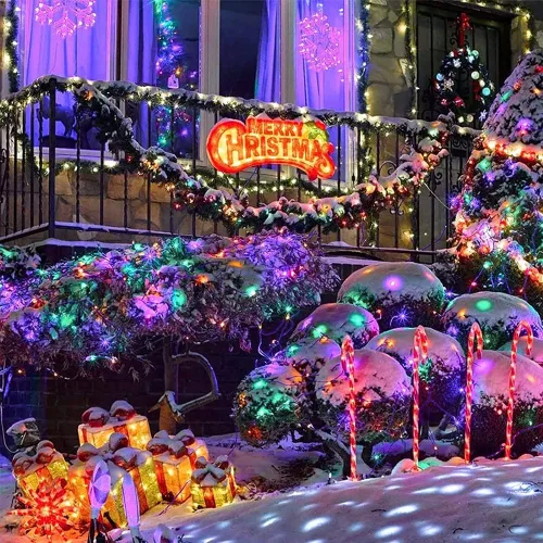 Vista 5 de Cadena de luces LED brillo mágico. Luces decorativas 200 LED 65.6 pies con modos multiintermitentes, controlador para la habitación de los niños