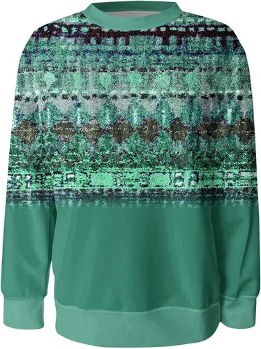 Vista 3 de Sudaderas de cuello redondo, sudadera de manga larga con cuello redondo para mujer, casual, cómoda, holgada, ligera